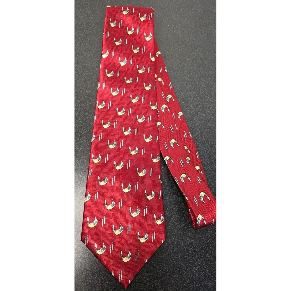 Venezia By Italy Lavoraxione Antigianale Mens‎ Neck Tie Gondola Boat Silk Career